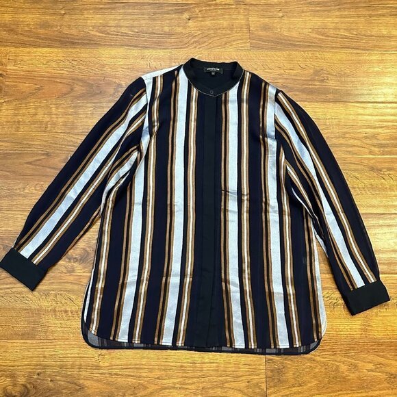 Lafayette 148 New York Brayden Stripe Blouse - Picture 3 of 10